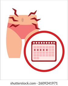 Menstrual Cycle Vector Illustrations – Feminine Health Wellness. Menstrual period	