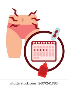 Menstrual Cycle Vector Illustrations – Feminine Health Wellness. Menstrual period	