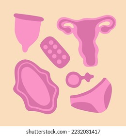Menstruationstage, Vektor einzeln.
