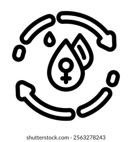 menstrual disorders woman disease line icon vector. menstrual disorders woman disease sign. isolated contour symbol black illustration