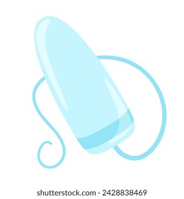 Menstrual gynecological tampon. Women's intimate hygiene item. Simple vector flat illustration.