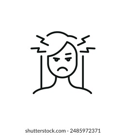 Menstrual irritability icon. Simple menstrual irritability icon for social media, app and web design. Vector illustration.