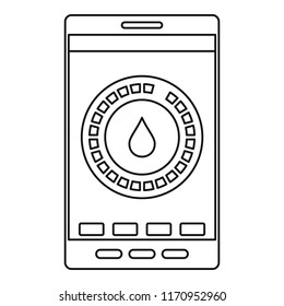 Menstrual mobile icon. Outline illustration of menstrual mobile vector icon for web design isolated on white background