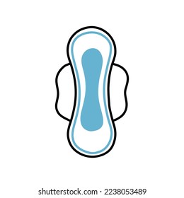 menstrual pad doodle icon, vector illustration