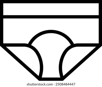 ícone da calça menstrual. Design de estilo linear fino isolado em fundo branco