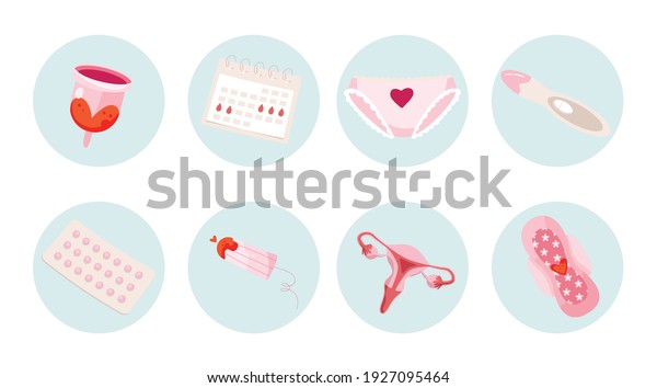 Menstrual Period Icon Set Set Hand Stock Vector Royalty Free 1927095464 Shutterstock 0678