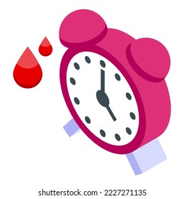 Menstruation alarm icon isometric vector. Woman hormone. Age symptoms