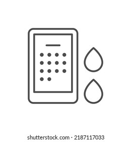 Icono de esquema de línea de aplicación de Menstruación