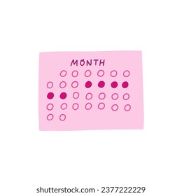 menstruation calendar concept. vector illustration in flat style.