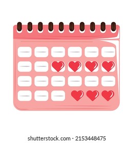 menstruation calendar control icon isolated