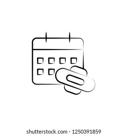 Menstruation, calendar hand drawn icon. One of the women health icons for websites, web design, mobile app