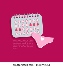 Menstruation Calendar With Panties. Woman Critical Days. 