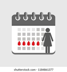 menstruation calendar red signs of menstrual cycle vector illustration EPS10