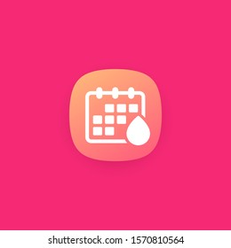 Menstruation calendar, vector icon for app