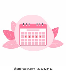 Menstruation calendar. Vector illustration. Women health.