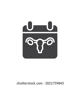 Menstruation cycle calendar vector icon. filled flat sign for mobile concept and web design. Intimate hygiene day glyph icon. Symbol, logo illustration. Vector graphics