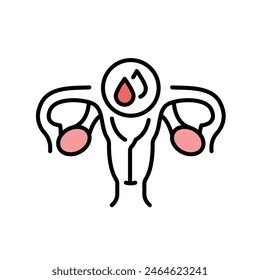 Menstruation cycle line black icon. Sign for web page, mobile app, button, logo. Vector isolated button. Editable stroke.