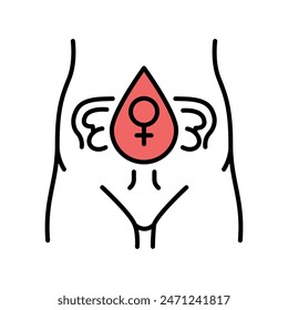 Menstruation cycle line black icon. Sign for web page, mobile app, button, logo. Vector isolated button. Editable stroke.