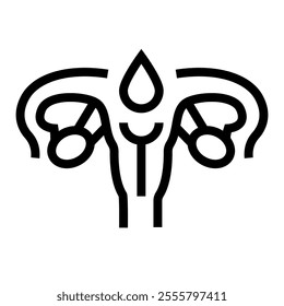 Menstruation cycle line black icon. Vector isolated button. Editable stroke.