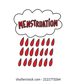 menstruation doodle icon, vector illustration
