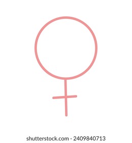 Menstruation element of colorful set. A symbolic image seamlessly combines creative design with the universal woman sign, creating a visual representation of menstrual awareness. Vector illustration.