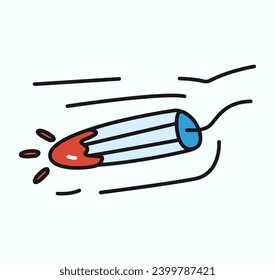 Menstruation element of colorful set. This tampons offer an artistic representation that blends vivid visuals with menstrual product symbolism. Vector illustration.