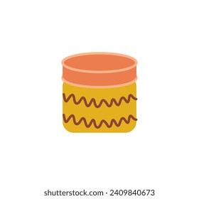 Menstruation element of colorful set. This illustration transforms menstrual cosmetics into a visual celebration of beauty against a clean white backdrop. Vector illustration.
