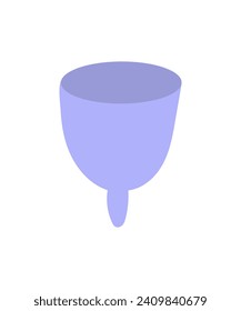 Menstruation element of colorful set. This illustration transforms a menstrual cup into a visual ode to eco-friendly elegance against a clean white backdrop. Vector illustration.