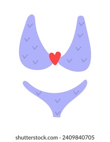Menstruation element of colorful set. This swimsuit emphasize its role in providing a stylish and comfortable option for women during their menstrual cycle. Vector illustration.