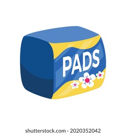 Menstruationssymbol mit flachem Paket von Pads Vektorgrafik