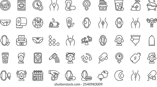 Menstruation icons High-Quality Vector Icons Collection with Editable Stroke. Ideal for Professional and Creative Projects.