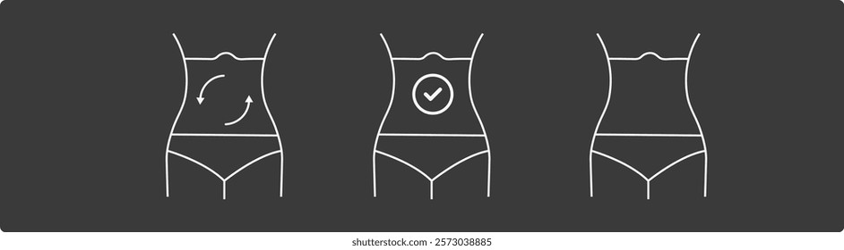 Menstruation line icon. Fit Body Form Line Icon. Editable Stroke