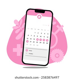 menstruation. menstrual cycle, women's health. menstrual calendar. vector