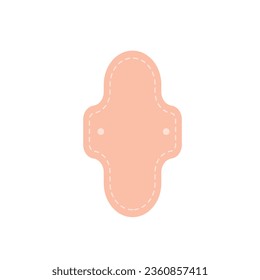 Menstruation pad on isolated white background.Vector cartoon illustration