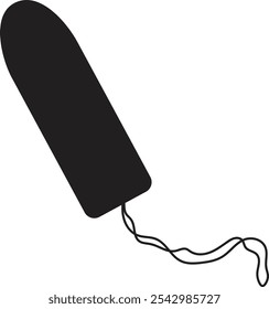 Menstruation sanitary tampon Silhouette simple Icon vector with string vector