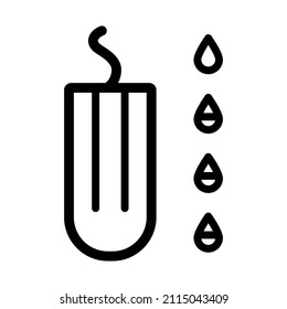 Menstruation and sanitary tampon. Vector outline icon illustration isolated on white background.