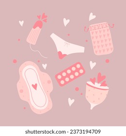 Feminine Hygiene Products Vector Art & Graphics
