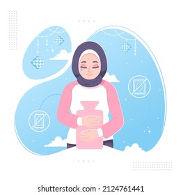 menstruation women period on ramadan illustration