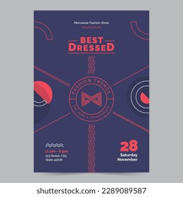 Menswear Fashion Trends Show Flyer Template. A clean, modern, and high-quality design of Flyer vector design. Editable and customize template flyer