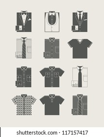 Menswear. Icon set. Vector illustration