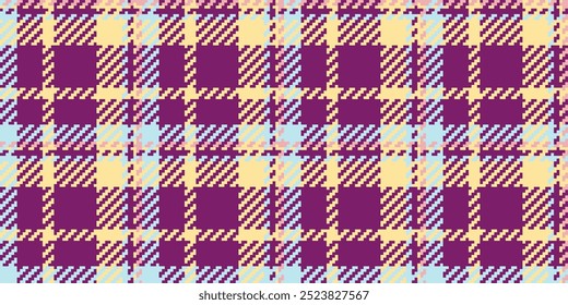 Menswear pattern plaid textile, faded texture vector fabric. Famous tartan check seamless background in pink and amber colors palette.