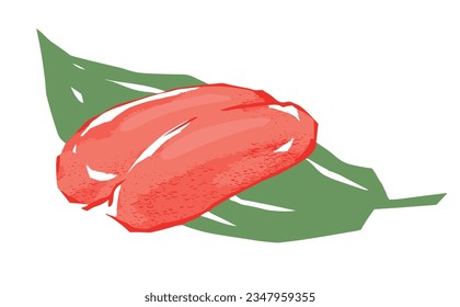 Mentaiko, cod roe, fish roe, vector illustration