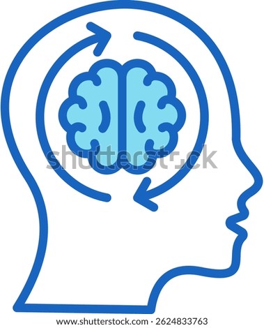 Mental Agility Icon Blue Vector Illustration