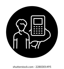 Mental arithmetic for kids сolor line icon. Children learning. Pictogram for web page