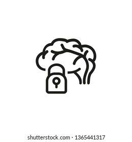 Mental block line icon. Trauma, protection, privacy. Alzheimer concept. Vector illustration can be used for topics like mental health, psychology, psychiatry