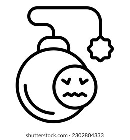 Mental bomb icon outline vector. Brain emotion. Mind training