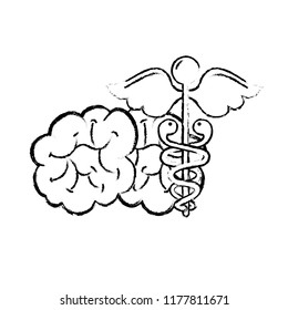 mental brain human care caduceus