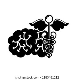 mental brain human care caduceus