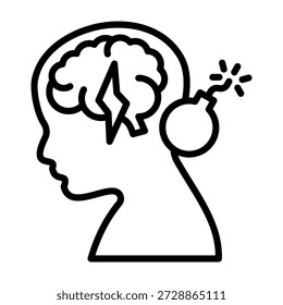 Mentale Aufschlüsselung Symbol Linienstil Vektorgrafik