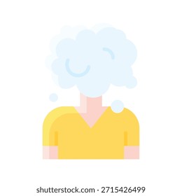Ilustração de vetor Avatar Burnout mental, ícone de estilo plano